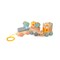 Stacking Wooden Train Set for Kids with Designs and Pull-Along Rope